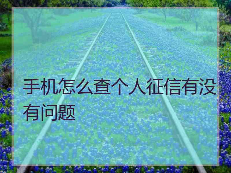 手机怎么查个人征信有没有问题 手机怎么查个人征信有没有问题