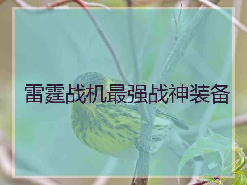 雷霆战机最强战神装备