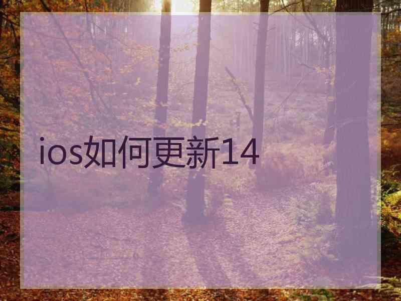 ios如何更新14 ios如何更新14