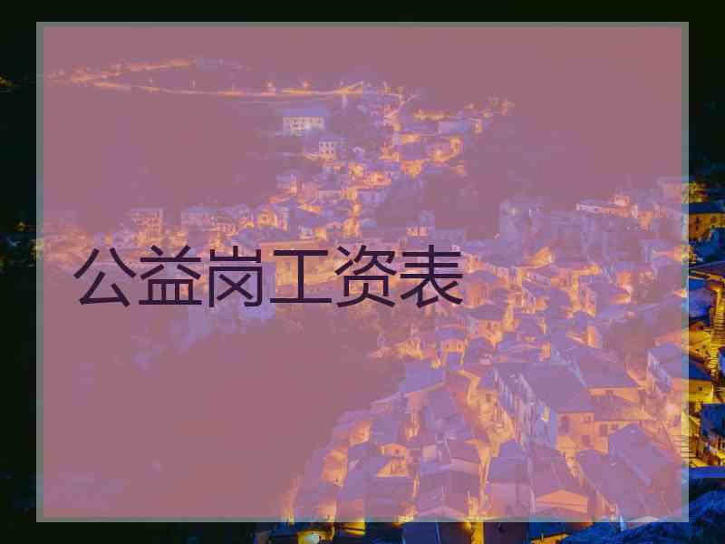 公益岗工资表 公益岗工资表