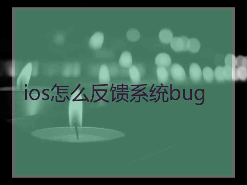 ios怎么反馈系统bug