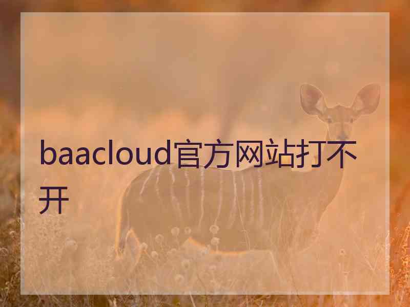 baacloud官方网站打不开