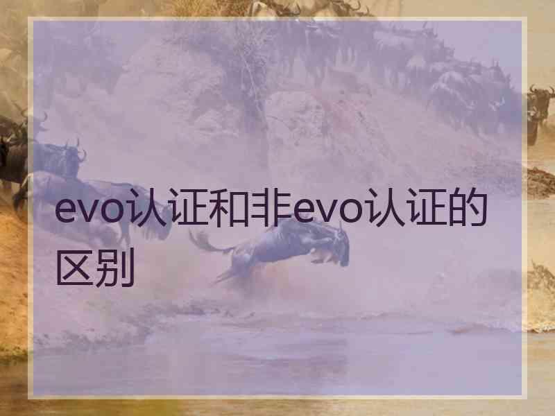 evo认证和非evo认证的区别 evo认证和非evo认证的区别