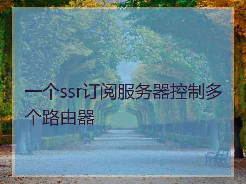一个ssr订阅服务器控制多个路由器