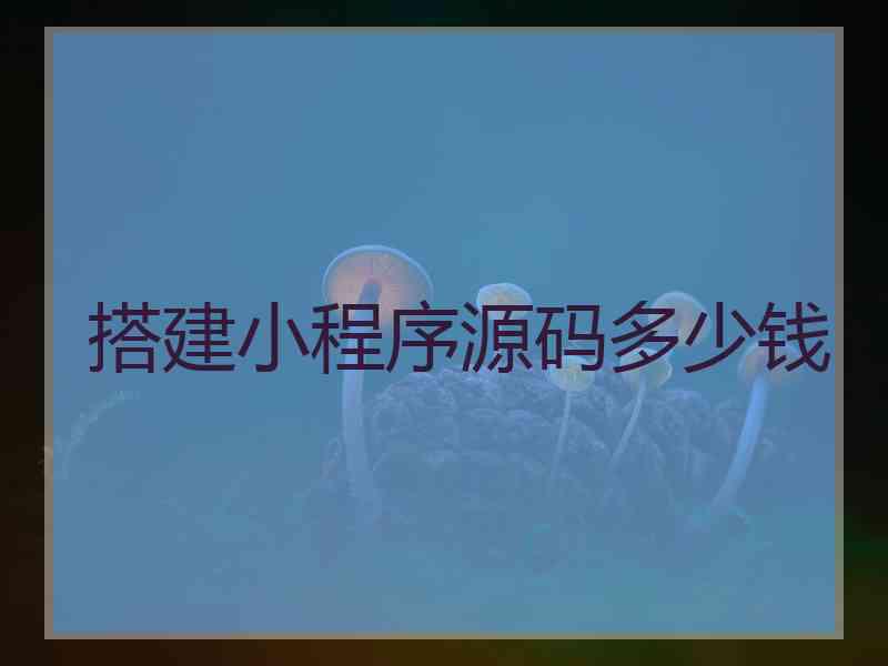 搭建小程序源码多少钱 搭建小程序源码多少钱