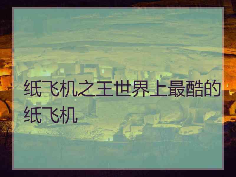 纸飞机之王世界上最酷的纸飞机