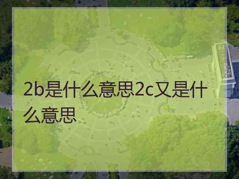 2b是什么意思2c又是什么意思 2b是什么意思2c又是什么意思