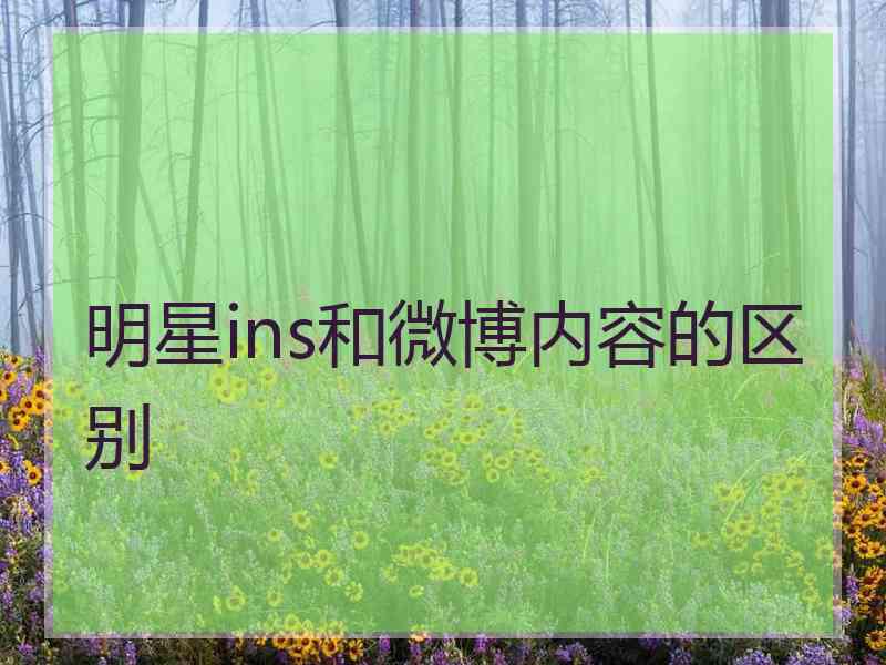 明星ins和微博内容的区别