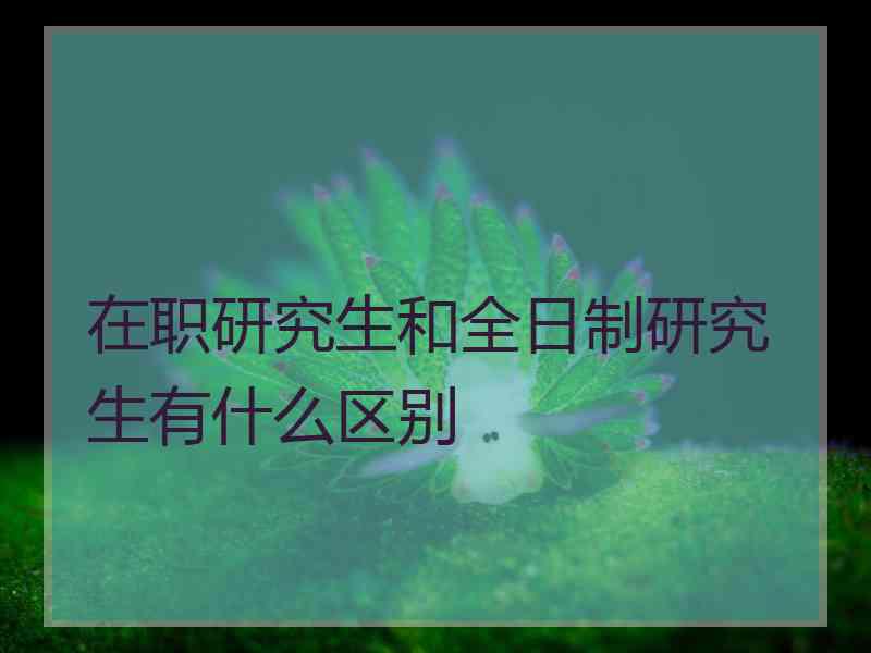 在职研究生和全日制研究生有什么区别 在职研究生和全日制研究生有什么区别