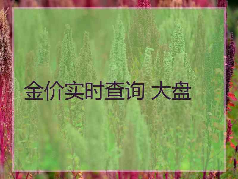 金价实时查询 大盘 金价实时查询 大盘