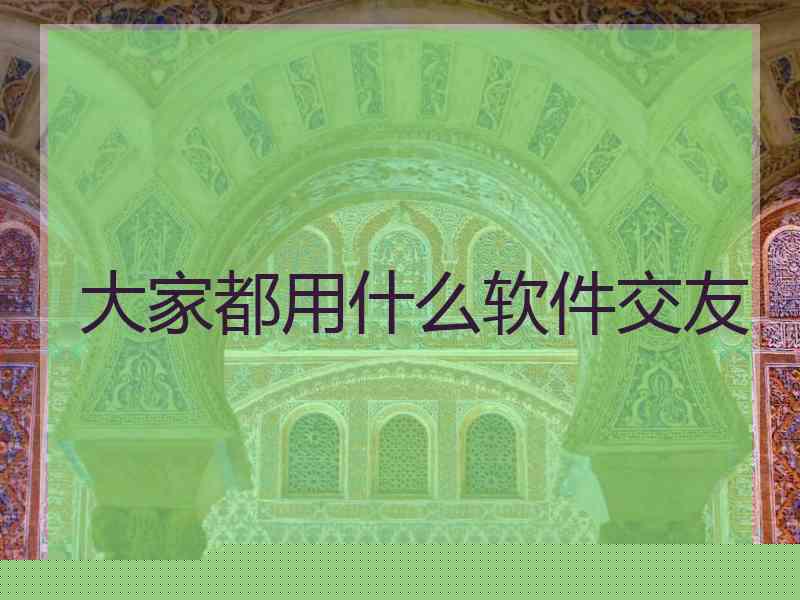 大家都用什么软件交友 大家都用什么软件交友