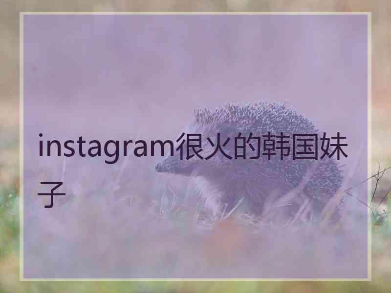instagram很火的韩国妹子 instagram很火的韩国妹子