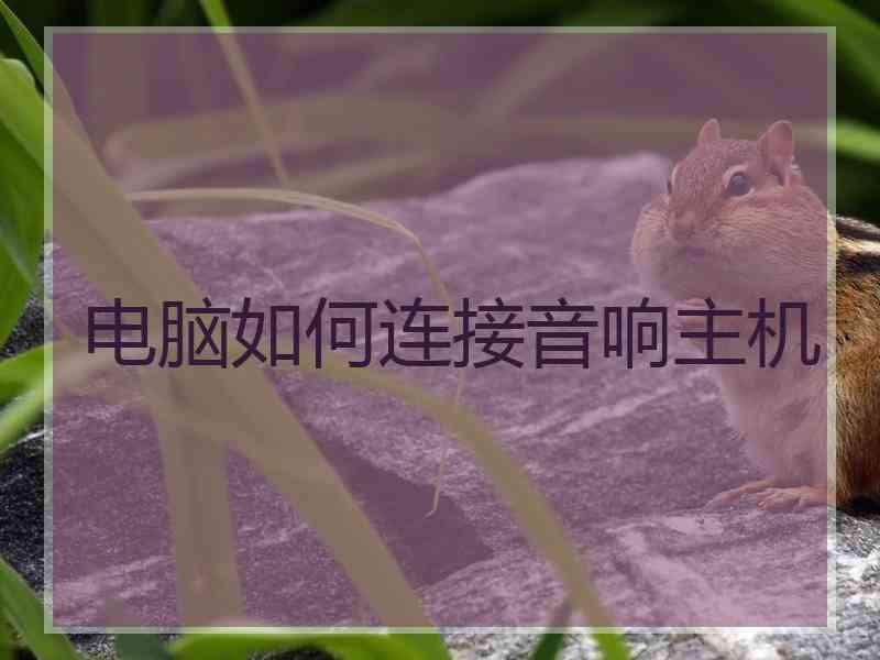 电脑如何连接音响主机