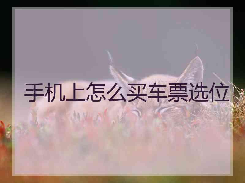 手机上怎么买车票选位