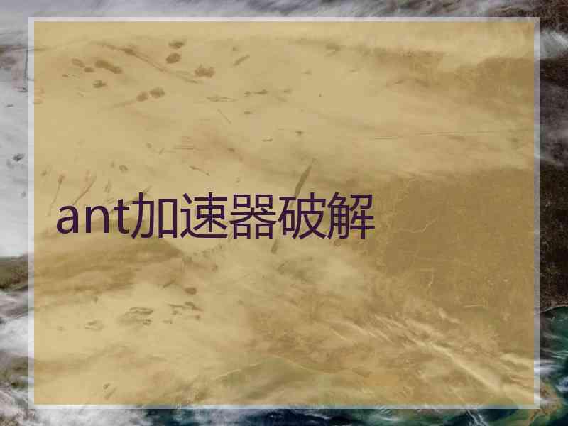 ant加速器破解