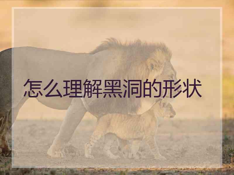 怎么理解黑洞的形状