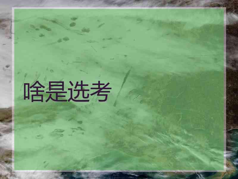 啥是选考 啥是选考
