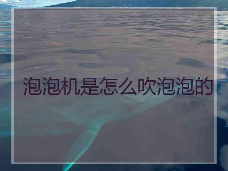 泡泡机是怎么吹泡泡的