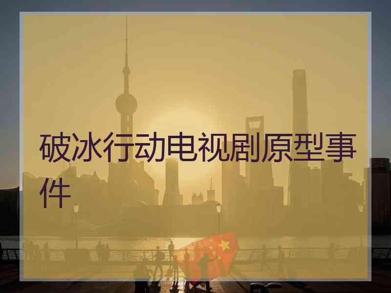 破冰行动电视剧原型事件