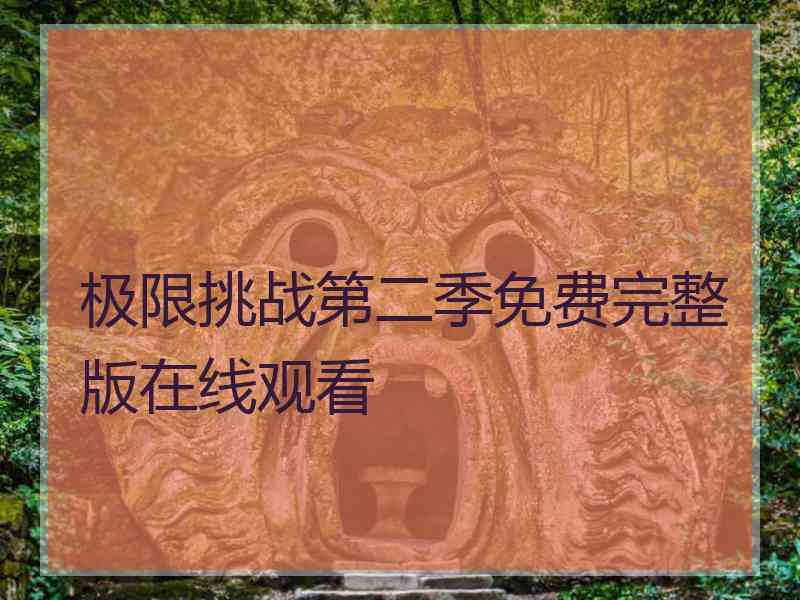 极限挑战第二季免费完整版在线观看