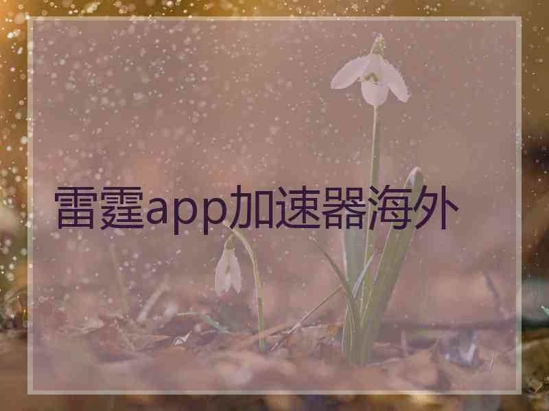 雷霆app加速器海外
