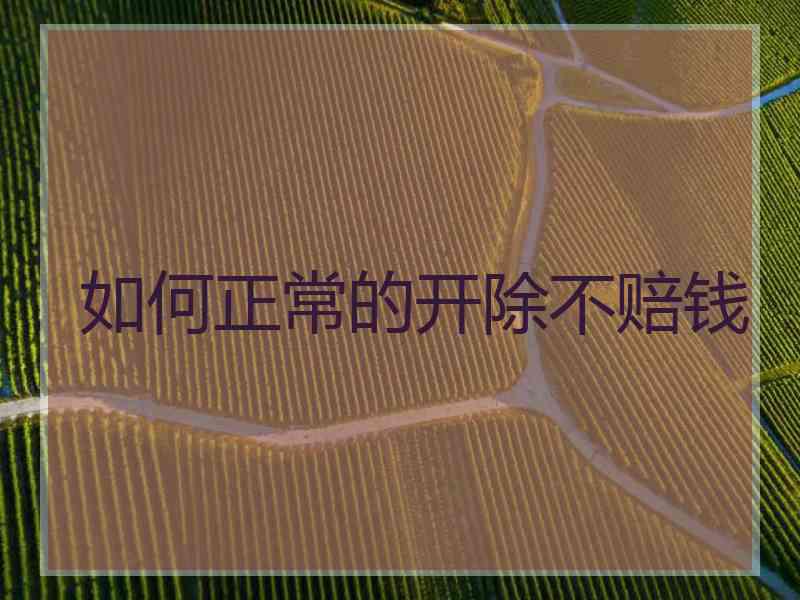 如何正常的开除不赔钱