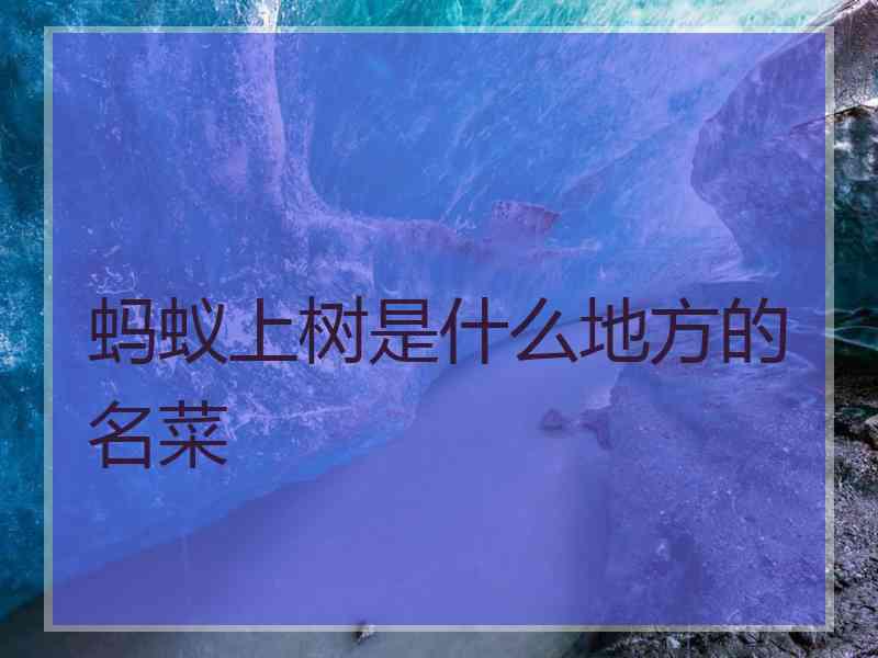 蚂蚁上树是什么地方的名菜