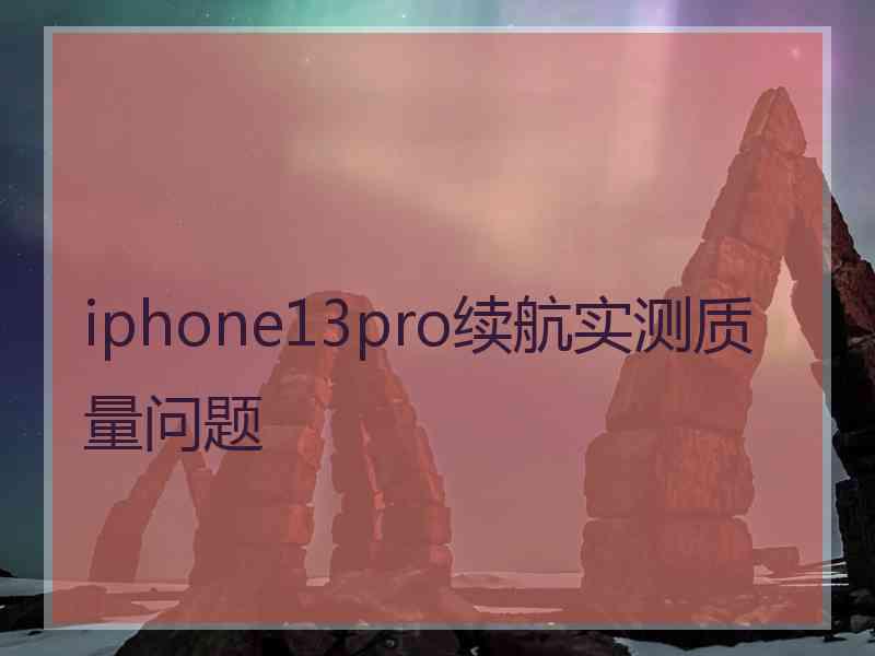 iphone13pro续航实测质量问题