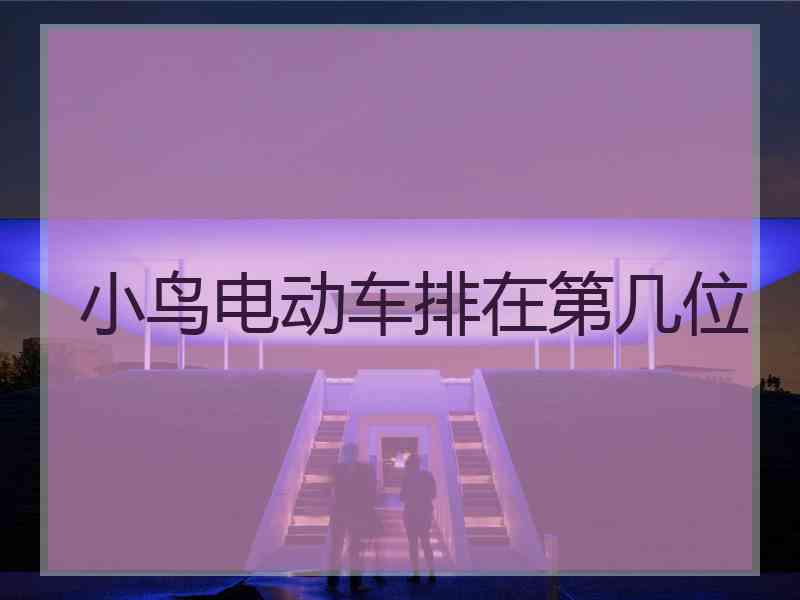 小鸟电动车排在第几位