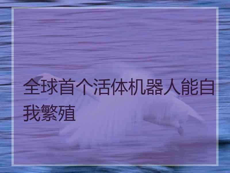 全球首个活体机器人能自我繁殖