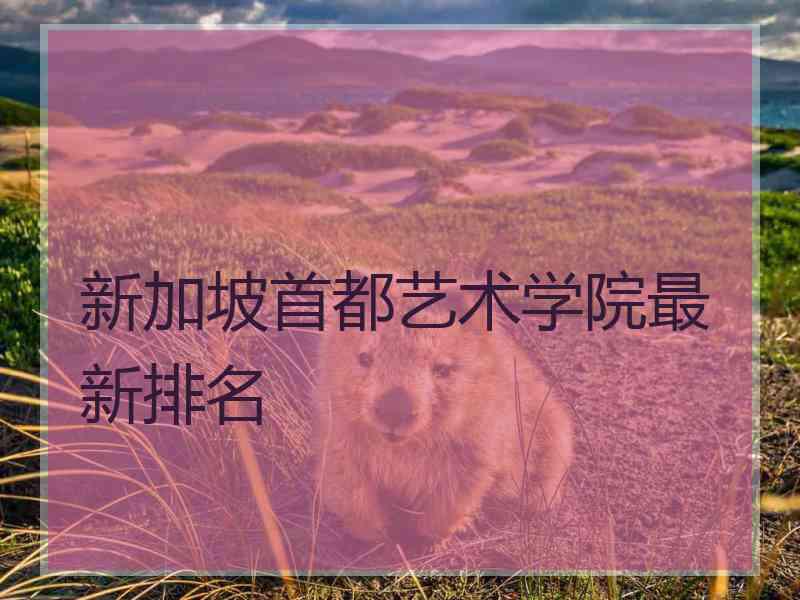 新加坡首都艺术学院最新排名