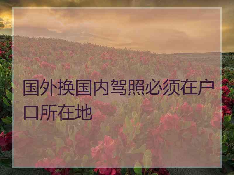 国外换国内驾照必须在户口所在地