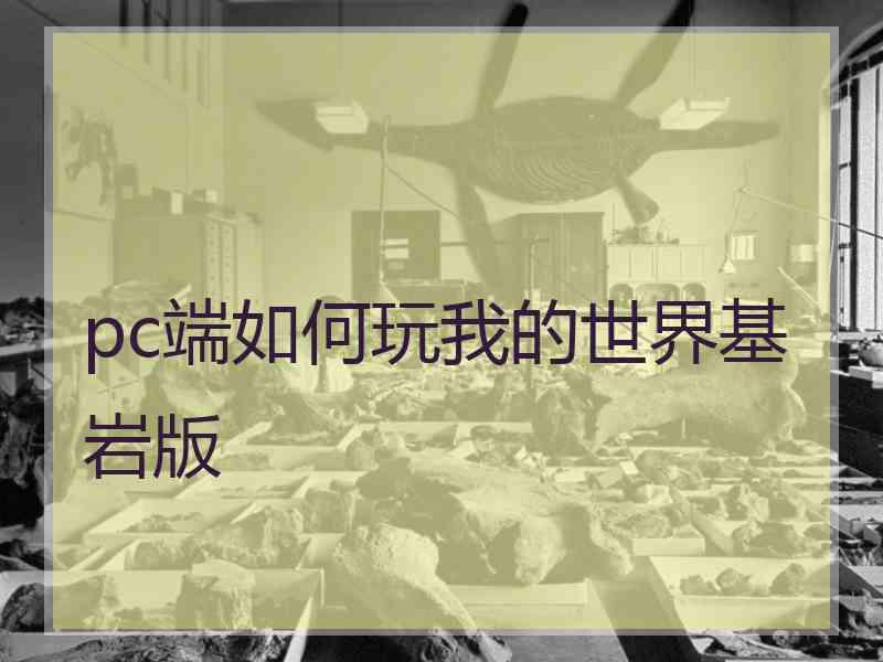 pc端如何玩我的世界基岩版