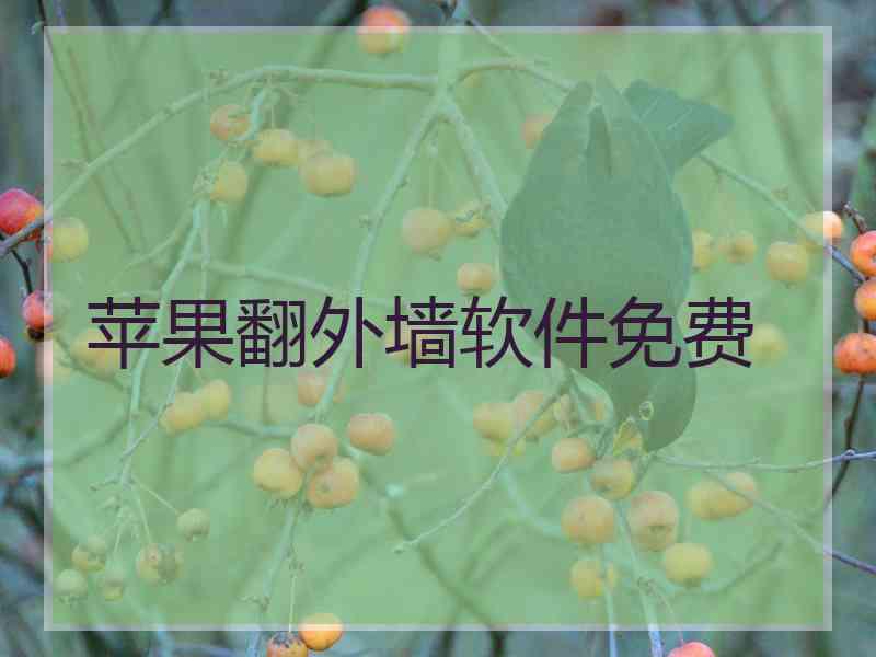 苹果翻外墙软件免费