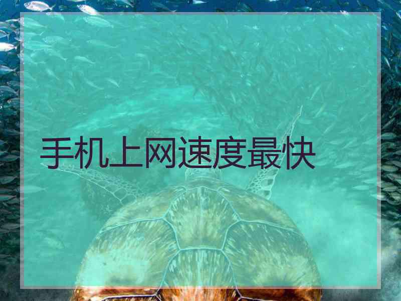 手机上网速度最快