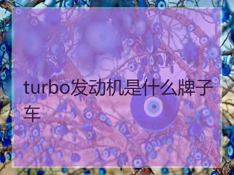 turbo发动机是什么牌子车
