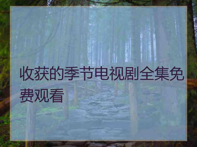 收获的季节电视剧全集免费观看