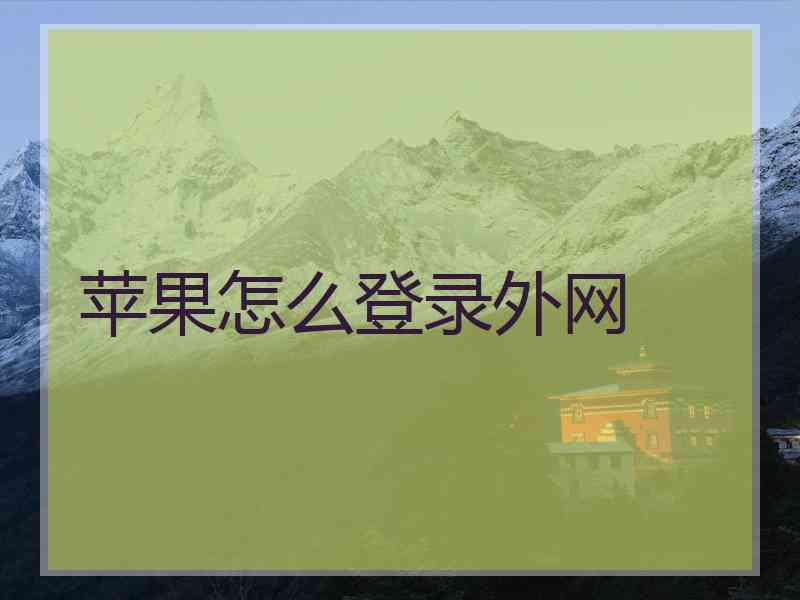 苹果怎么登录外网