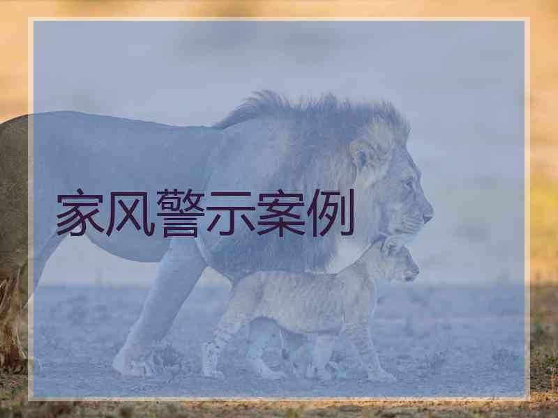 家风警示案例