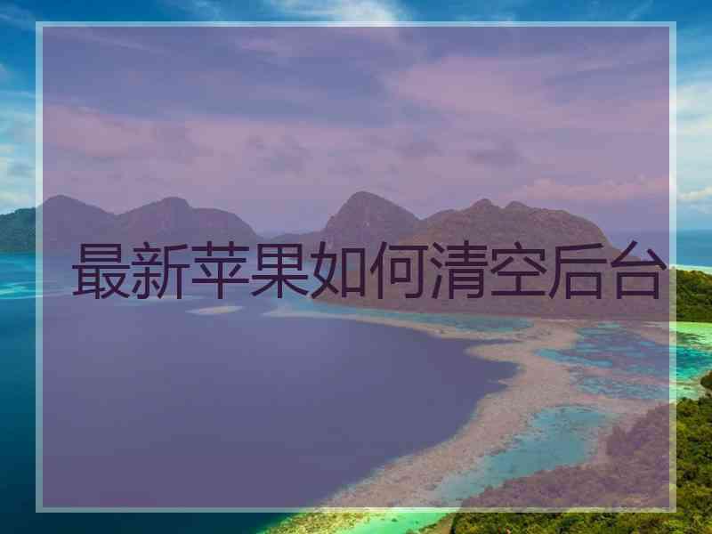 最新苹果如何清空后台