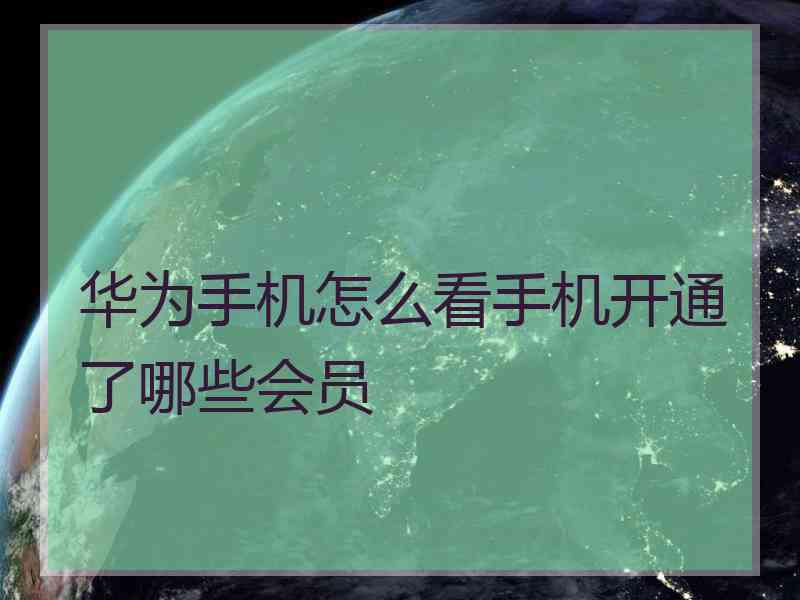 华为手机怎么看手机开通了哪些会员