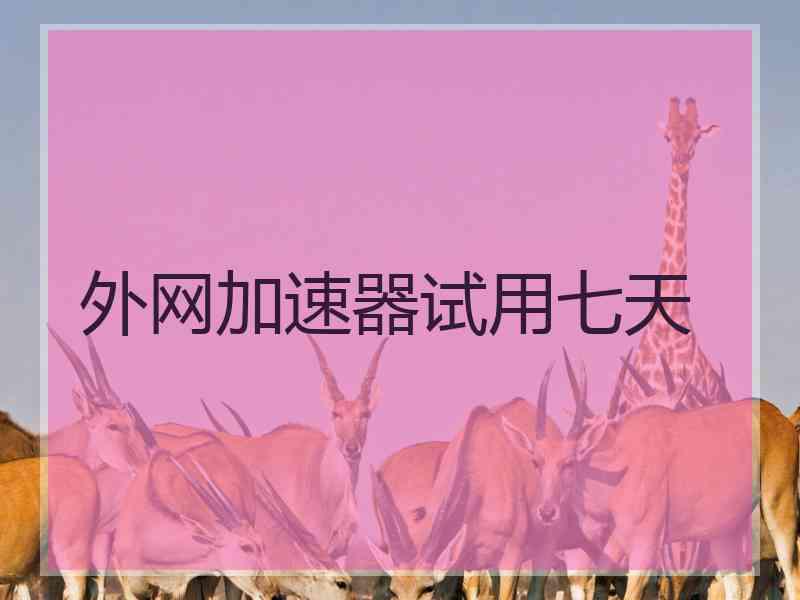 外网加速器试用七天