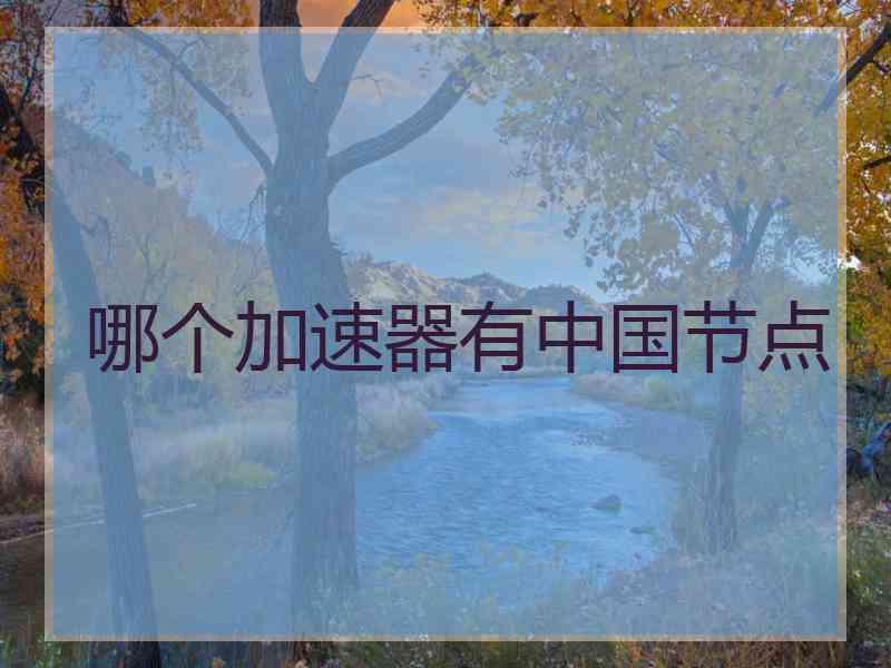 哪个加速器有中国节点