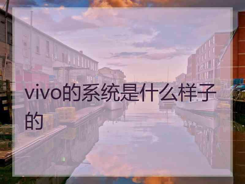 vivo的系统是什么样子的