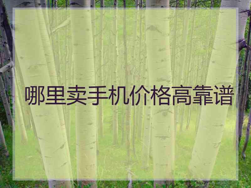 哪里卖手机价格高靠谱