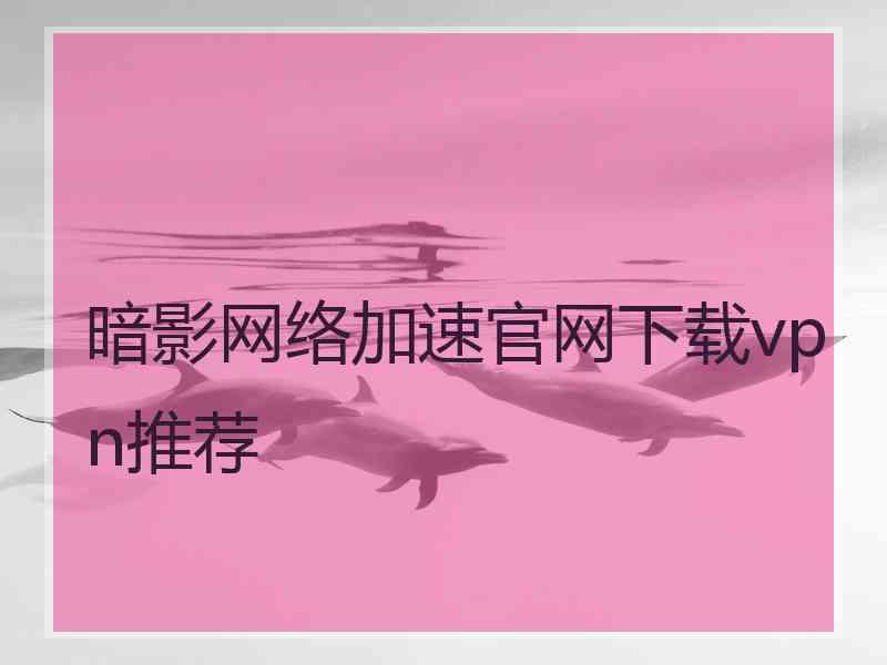暗影网络加速官网下载vpn推荐