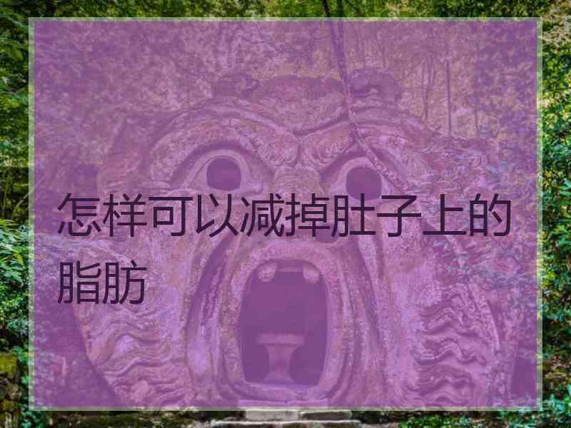 怎样可以减掉肚子上的脂肪
