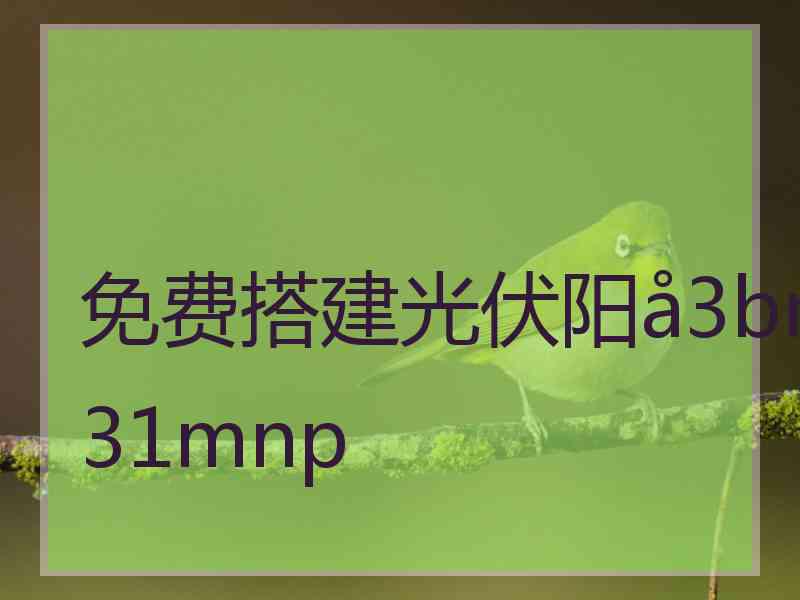 免费搭建光伏阳�3br31mnp
