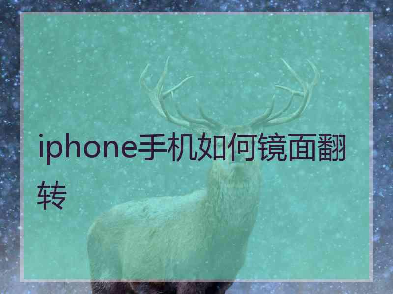 iphone手机如何镜面翻转