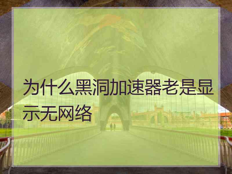 为什么黑洞加速器老是显示无网络